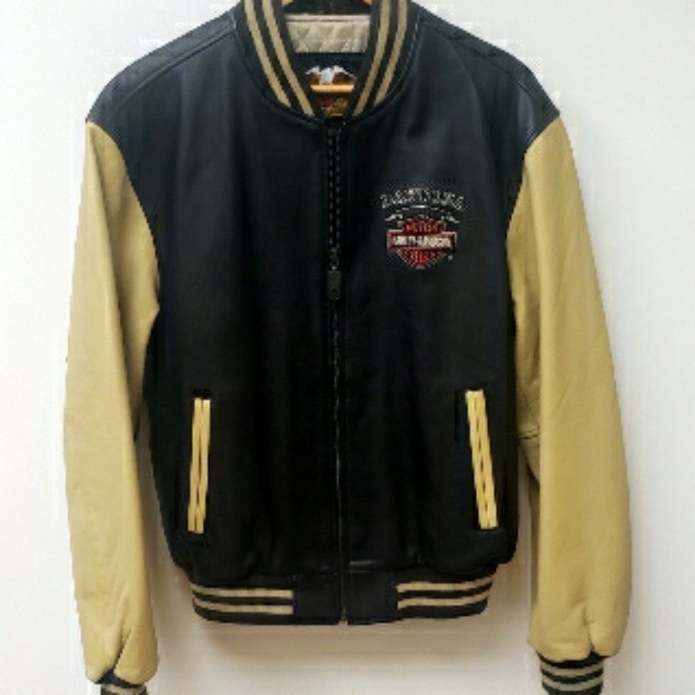 VTG Harley Daytona Letterman Varsity Leather Motorcycle Jacket